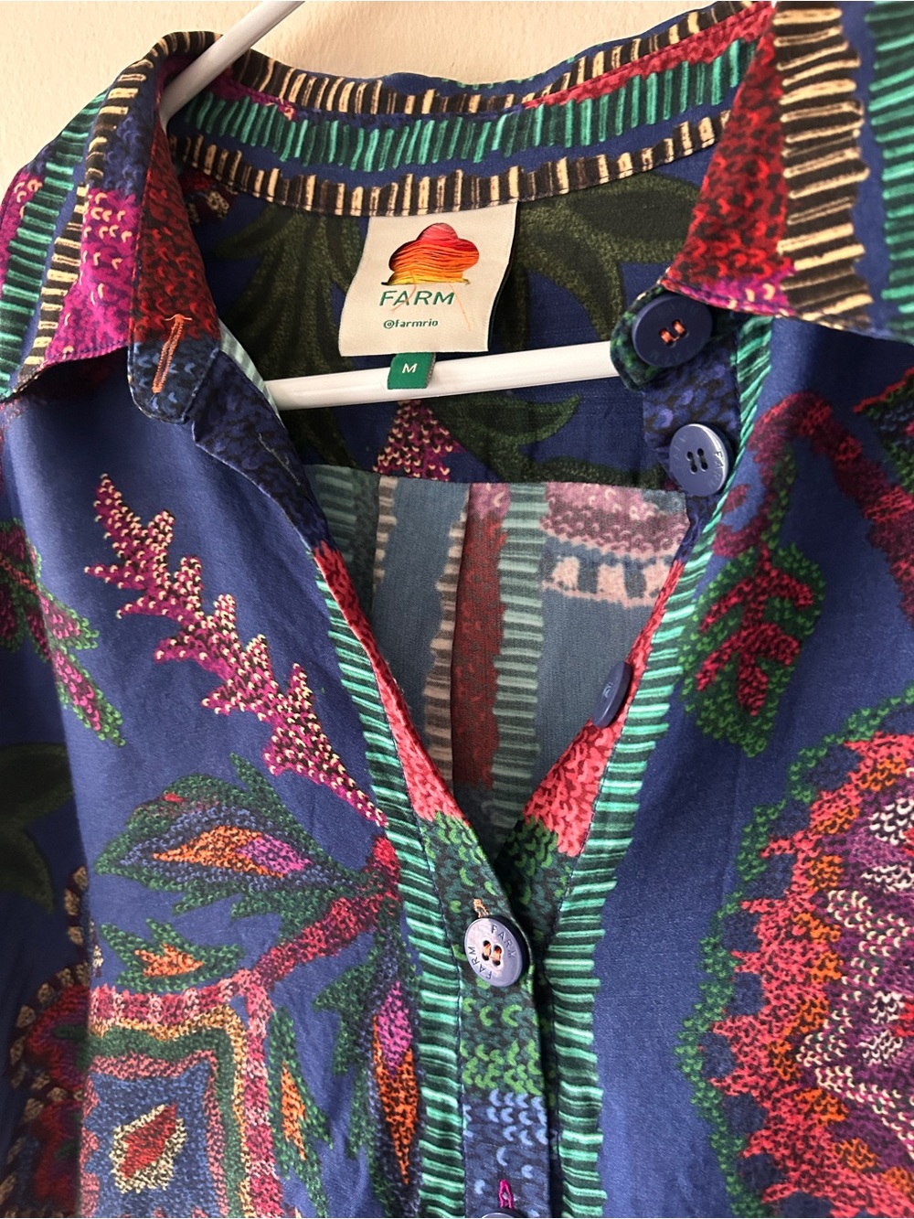 FARM Rio Navy Floral Button-Down Shirt - Picture 2 of 4